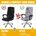 thumbnail image 7 of Stretch Printed Computer Office Chair Covers, Soft Fit Universal Desk Rotating Chair Slipcovers, Removable Washable Anti-Dust Spandex Chair Protector Cover with Zipper, Blue Green, 7 of 7