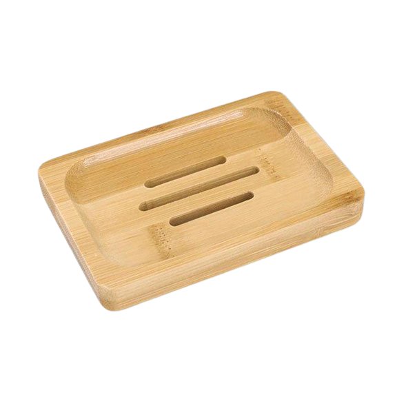 Bamboo Wooden Soap Dish Drainer Shower Soap Storage Holder Soap Tray for Bathroom Shower Vanities Kitchen Sink Rectangle