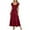 Wine, variant on Kmdttou Women's Summer Casual Short Sleeve V Neck Smocked Elastic Waist Tiered A Line Maxi Dress With Pockets,Fashionable Casual Dresses for Women 2025