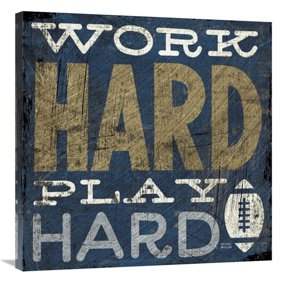 Global Gallery's 'Football V Blue' By Michael Mullan Stretched Canvas Wall Art