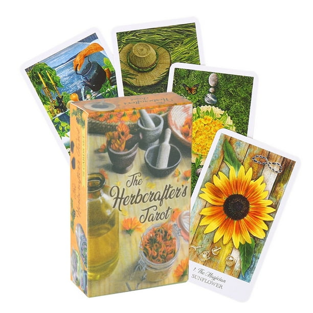 Juego de cartas de oráculo centenario, baraja de Tarot de Herbcrafters, versión en inglés, Color de flores, juego de mesa familiar Fivean unisex