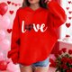 thumbnail image 3 of Sudadera con capucha y estampado de corazón de San Valentín, sudadera de manga larga para niños y niñas, chaqueta para niñas de talla mediana y grande., 3 of 7