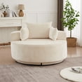 thumbnail image 6 of Leumius 55" Oversized Round Swivel Accent Chair,Upholstered Polyester 360 Degree Swivel Chair for Living Room, Bedroom, Lounge and Projection Room,Beige, 6 of 13
