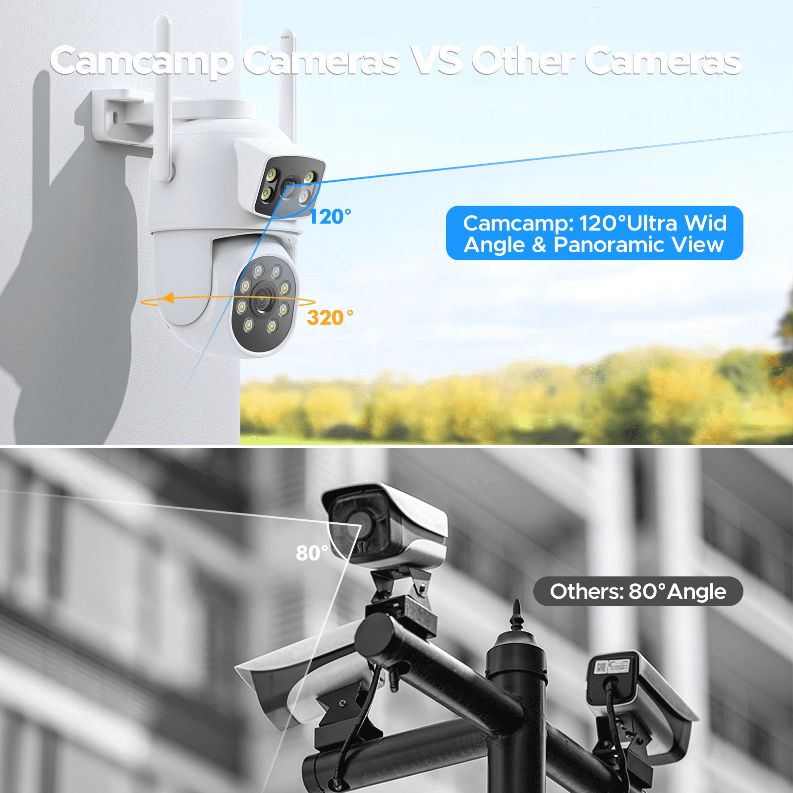 Toguard SC48 10CH Wired Security Camera System Outdoor with 500G Hard Drive, 2K 10.1" LCD NVR Monitor, 4pcs 2K/2MP+2PM PTZ Dual Lens Linkage Security Surveillance Cameras, Wireless WiFi Sigal