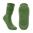 thumbnail image 2 of CNEJRHG Mid‑Calf Slouch Stacked Socks for Women Men Thermal Socks Winter Warm Cozy Elastic Ribbed Cuffs Yoga Fitness Crew Socks Green, 2 of 3