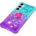 thumbnail image 4 of for Samsung Galaxy S25 Plus (Not S25)/ S24 Plus Quicksand Case with Ring Kickstand, Bling Cute Glitter Flowing Liquid Floating Sparkle Cover for Samsung Galaxy S25 Plus. JB-Green Purple, 4 of 14