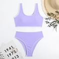 thumbnail image 4 of lnmuld Girls' Two Piece Bikini Swimsuit Set Cute Beach Bathing Suit Kids Casual Swim Wear Size:9-10 Years, 4 of 5