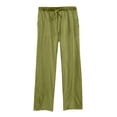 thumbnail image 3 of Linen Pants for Women Straight Leg Loose Fit Casual Drawstring Waist Comfortable Trousers Palazzo Pants Summer Work Office Professional Style Gifts | CSEONE,Green XL, 3 of 8