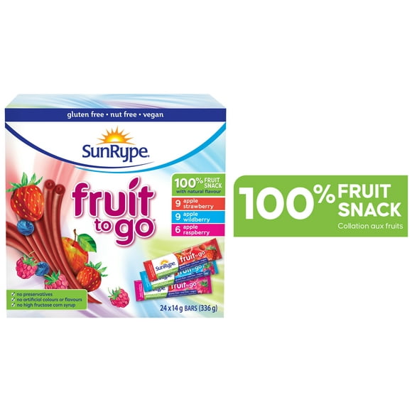 Boîte de collations 100% fruits Fruit to Go SunRype 24 x 14 g