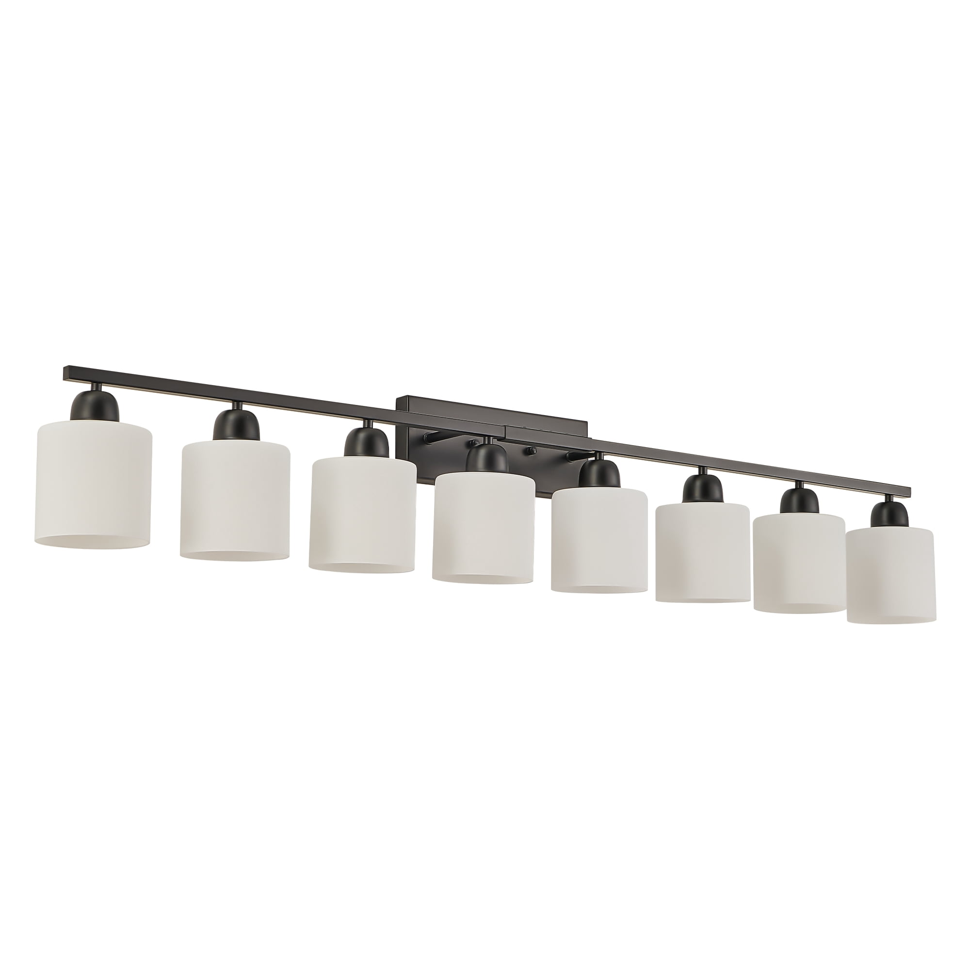 Miniyam 51.6 in 8 Light Black Vanity Light for Bathroom, Wall-Mounted Fixtures Over Mirror, E26, No Bulbs Included