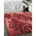 thumbnail image 3 of Ahgly Company Machine Washable Indoor Round Transitional Red Area Rugs, 8' Round, 3 of 7
