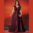 thumbnail image 2 of AURA Plus Size Evening Dress Deep V-Neck Sleeveless A-Line Party Wear Long Dress, 2 of 6