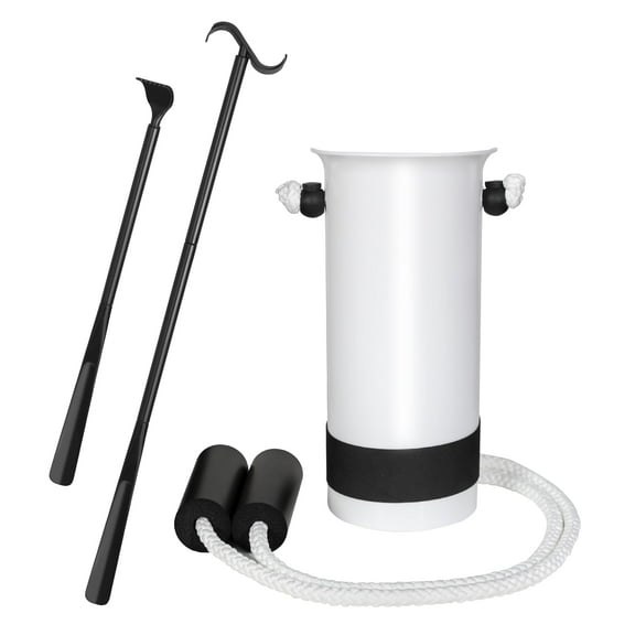 Sock Aid Device for Seniors Kit (Sock Aide and Dressing Stick) - Sock Helpers to Put on Your Socks No Bending - 35" Adjustable Extended Shoe Horn & Sock Puller Aid Easy On and Off