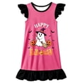 thumbnail image 4 of WhouRiu Girls Halloween Graphic Dresses Sleeveless Flutter Sleeve Crew Neck Dress Kids Comfortable Cute Party Nightgown,9-10 Years, 4 of 4