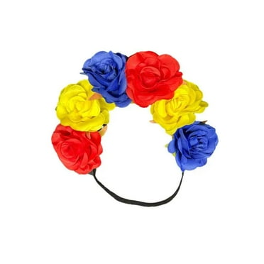 Colombia Ecuador Venezuela Flag Inspired Flower Crown Headband