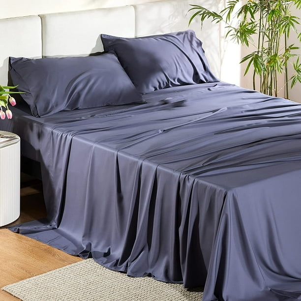 Bedsure Queen Cooling Sheets Set, Rayon Made from Bamboo, Hotel Luxury