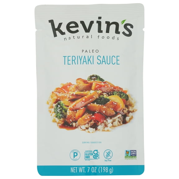 Pack of 12, Kevins Natural Foods Teriyaki Sauce, 7 oz