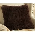 thumbnail image 2 of &nbsp;Mainstays Super Lux Shag Faux Fur Brown Pillow, 19 in x 19 in, Square&nbsp;2 Pack, 2 of 6