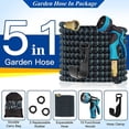 thumbnail image 5 of Expandable Garden Hose 100ft Upgraded,Flexible Lightweight Water Hose with 10 Way Spray Nozzle,Durable 4-Layer Latex Core,3/4? Solid Brass Fittings,Easy Store No Kink Leakproof Expanding Pipe, 5 of 6