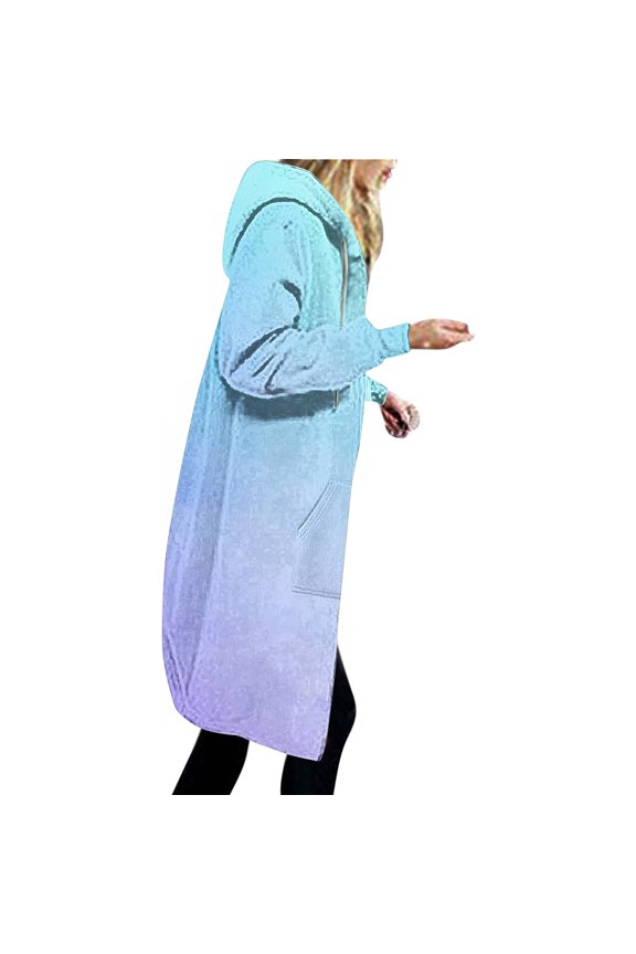 winter jackets for women,Sky Blue Long Hoodies for Women Zip Up Hooded Sweatshirt Casual Long Sleeve Jacket Hoodie with Pockets 2025