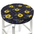 thumbnail image 3 of Hirioo Sunflowers for Round Bar Stool Seat Covers Washable Stool Cushion Slipcover Elastic Bar Chair Covers for 12-14 Inch Chair-12 inch, 3 of 7