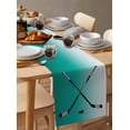 thumbnail image 3 of Table Runners 120 Inches Long Dress Scarves, Teal Green Farmhouse Coffee/Dining/Kitchen Table Runner for Living Room, Gradient Simple Ice Hockey Sport Game 13x120 Inch, 3 of 7