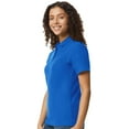 thumbnail image 3 of Gildan Softstyle Women's Pique Polo, 100 Cotton Comfortable Short Sleeve Shirt, Royal, Sizes S-2XL, 3 of 5