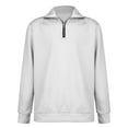 thumbnail image 6 of Men's Casual Style Quarter-Zip Collar Hoodie - White, Size XXXL, 6 of 7