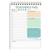 XIANXIAN Teacher To Do List Notepad, 8.3x5.8 Inch Teacher Notepad, Spiral Checklist Notebook for Class Schedules, Daily Planner, School Tasks and Goal Setting Green