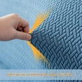thumbnail image 3 of Cover Stretch Sofa Bed Slipcover Protector Elastic Feature Rich Textured High Small Checks Jacquard Fabric Futon Cover, Machine Washable,(M, lake blue), 3 of 5