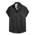thumbnail image 2 of Handshe Men's Casual Slim Printed Button - Lapel Short - Sleeve Shirt, 2 of 9