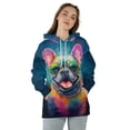 thumbnail image 4 of Hippie French Bulldog Portrait oil painting Watercolor Tie-dye Vintage All Over Print 3D Hoodie Unisex Merch Hoodies Dog Lover Gifts - 00015, 4 of 6