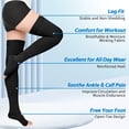 thumbnail image 3 of MARTINE MALL 2 Pairs 20-30mmHg Thigh High Compression Stockings for Women, Medical Compression Socks for Pregnant, Teacher, Doctor, Varicose Veins (Beige Open Toe+Black Open Toe), 3 of 6