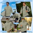 thumbnail image 6 of Bulopur Men’s Long Sleeve Fishing Hoodie with Face Cover, UV Protection Quick Dry Shirt in Solid Green for Camping, Lake Trips and Outdoor Activities, 6 of 8