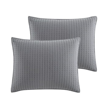 Better Homes and Gardens Channel Quilted 2 Pack Sham, Gray