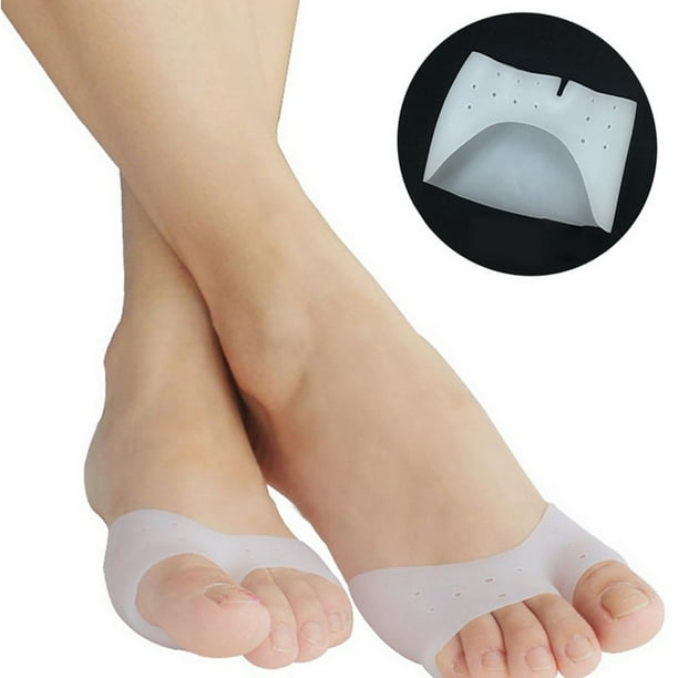 Almohadillas para pies metatarsianos de medio dedo, plantilla para almohadillas para pies, soporte para pies de gel de silicona suave para ampollas de fascitis plantar de neuroma
