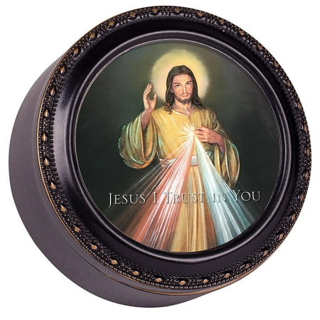 - Divine Mercy Inspirational Distressed Black Tiny Round Treasure Box, Stylish and Contemporary Distressed Black Finish By Cottage Garden