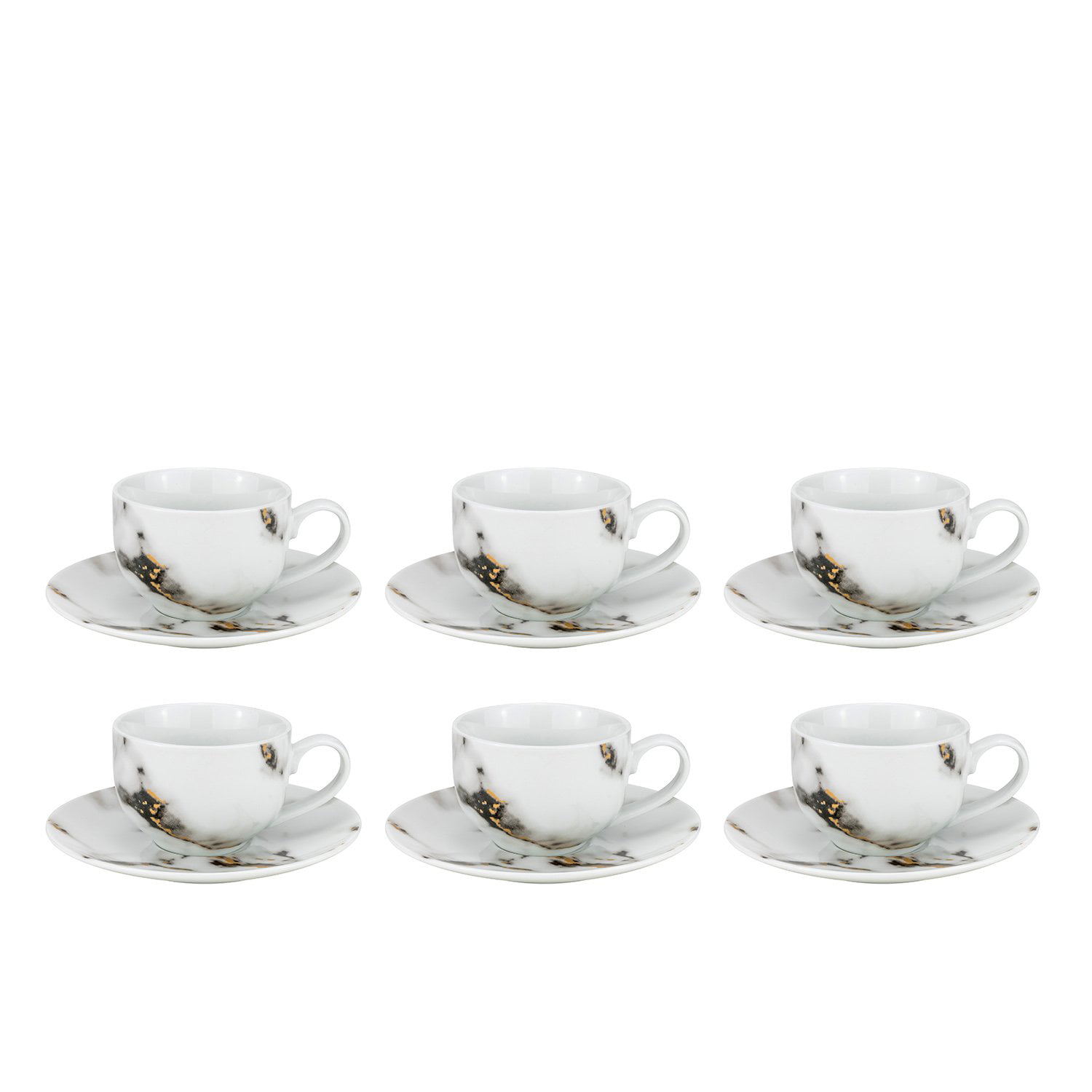 12 PCS Ceramic Coffee Tea Cups & Saucers & Gift Box Wedding Birthday Gift 