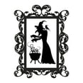 thumbnail image 3 of Halloween Frame #11 Witch Stirring Cauldron Pot Portrait Wall Saying Vinyl Lettering Decal Sticker Spooky WItch Decals - Size: 16"H x 12.5"L - Color: Black, 3 of 6