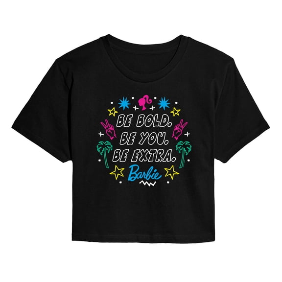 Barbie - Be Bold You Extra - Juniors Cropped Short Sleeve Graphic T-Shirt