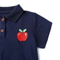 thumbnail image 5 of HILEELANG 2-9Y Girls Polo School Uniform Dress with Pockets Cotton Blend Pique Short Sleeve Collared Dress with Apple Patch,3-4Y, 5 of 9