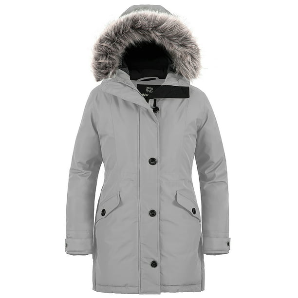 Wantdo Women's Winter Jacket Warm Puffer Coat Hooded Winter Parka ...