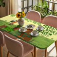 thumbnail image 3 of Yellow St. Patrick's Day Table Cloths for 5 Foot Rectangle Tables, Green Lucky Clovers Dog Patio Waterproof Elastic Fitted Tablecloths, Washable Rectangular Table Cover for Camping, 3 of 8