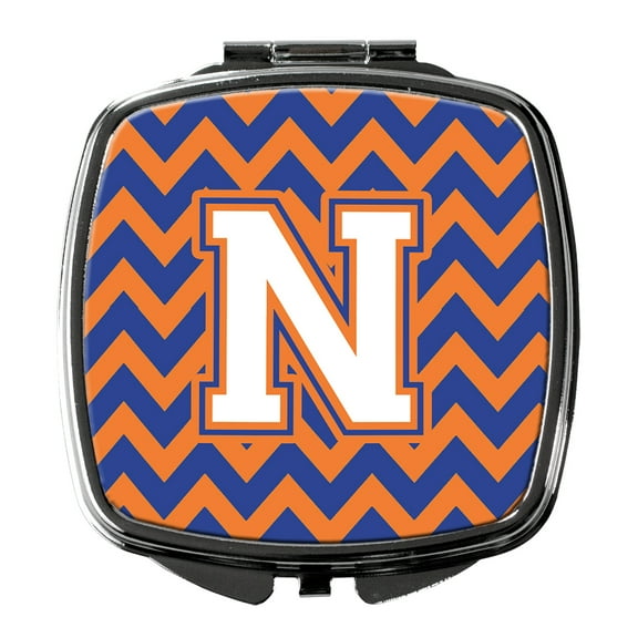 Letter N Chevron Blue and Orange 3 Compact Mirror CJ1060-NSCM