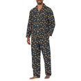 thumbnail image 2 of Dwelliawo Mens Silk Satin Pajamas Set Short Sleeve Sleepwear Button-Down Pjs Sets Two-Pieces Loungewear with Pockets Gray 3xL, 2 of 4