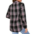 thumbnail image 4 of Fantaslook Plaid Flannel Shirts for Women Oversized Long Sleeve Button Down Shirts Blouses Tops, 4 of 8