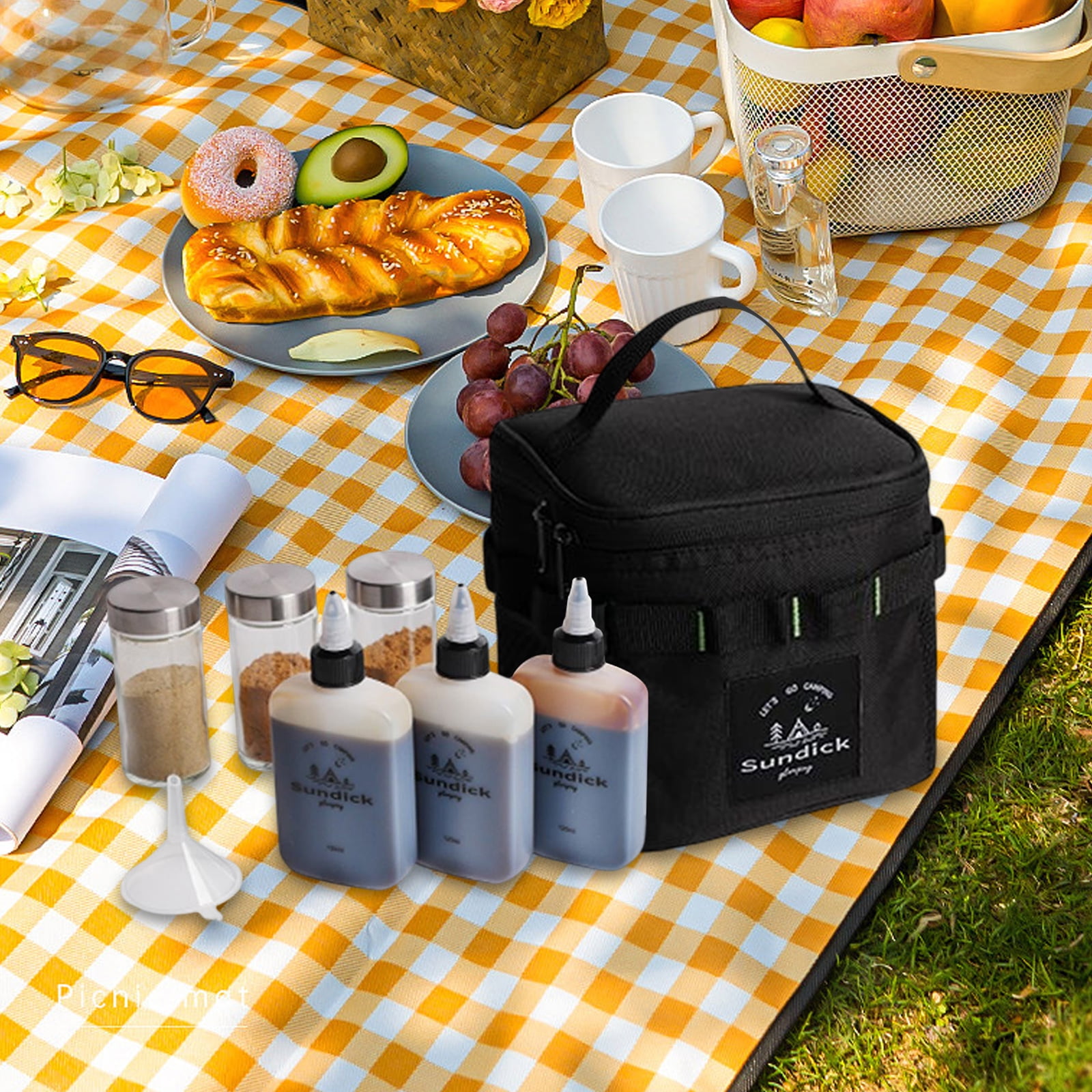 Alloet SUNDICK Seasoning Bottle Outdoor Spice Jar Set with Storage Bag (Set  Khaki)