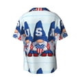 thumbnail image 2 of Vsdgher Cute Gnomes in USA Print Men's Wrinkle Free Untucked Cuban Shirt Business Casual Button Down Shirts Short Sleeve Shirt, 2 of 7