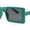 Green - Black, variant on Kids Size Square Rectangle Thin Plastic Mod Fashion Minimal Sunglasses Sky Blue - Brown