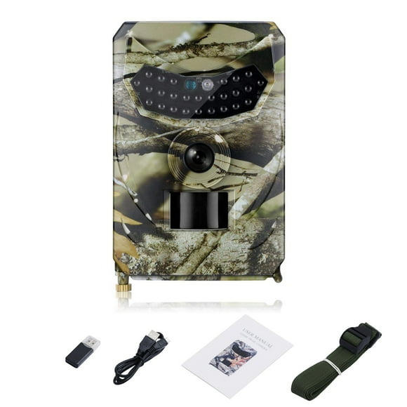 PR100 12MP 1080P Day Night Photo Video Taking Trail Camera Multi-function Outdoor Huntings Animal Observation House Monitoring Camera IP56 Waterproof with 26 Infrared Lights Camera